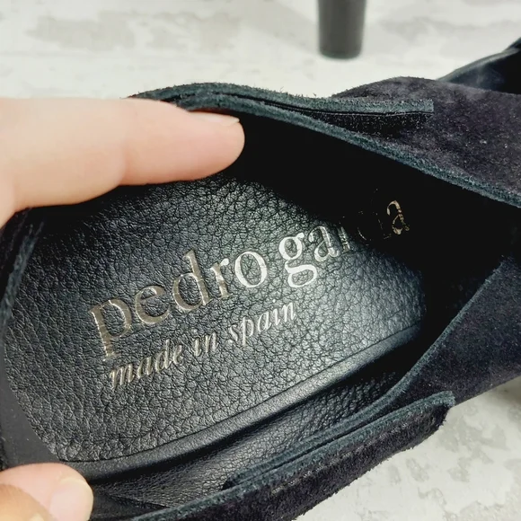 NEW Pedro Garcia Yuval Black Suede Slingback Open Toe Heeled Sandals T59 - Picture 8 of 11